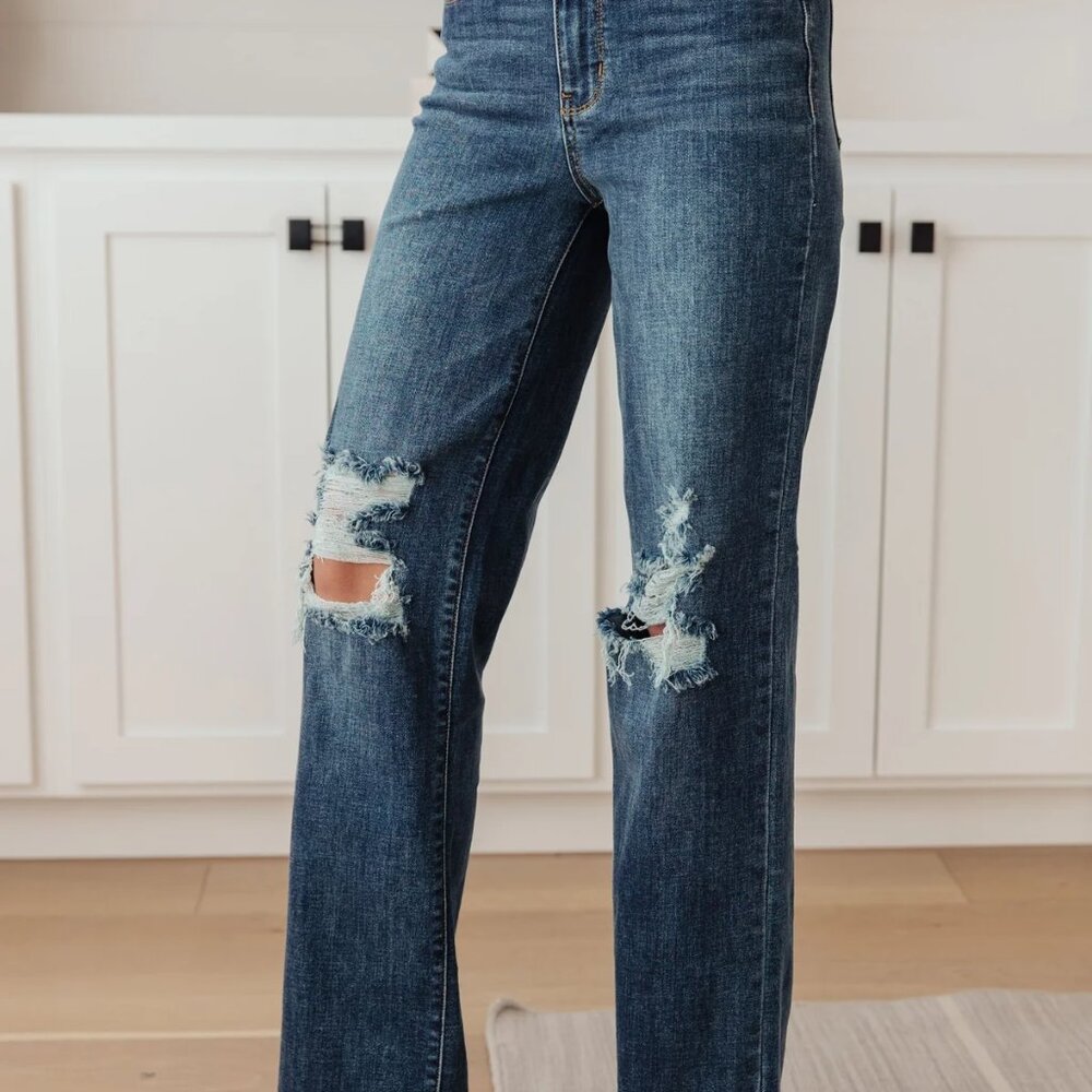 Rose High Rise 90's Straight Jeans - Picture 6 of 6